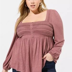 Torrid Modal Slub Square Neck Pintuck Top Size 4 (26)
